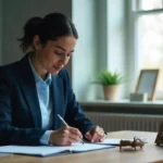 femme qui décore son bureau de travail