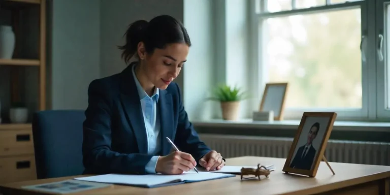 femme qui décore son bureau de travail